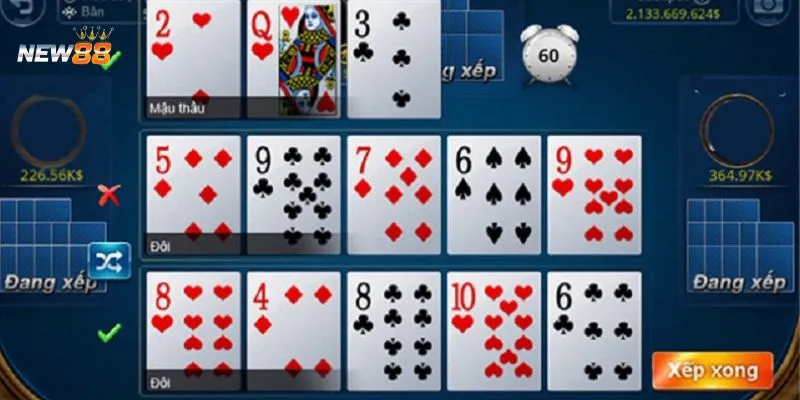 Bật mí mẹo xếp bài Mậu Binh thắng lớn